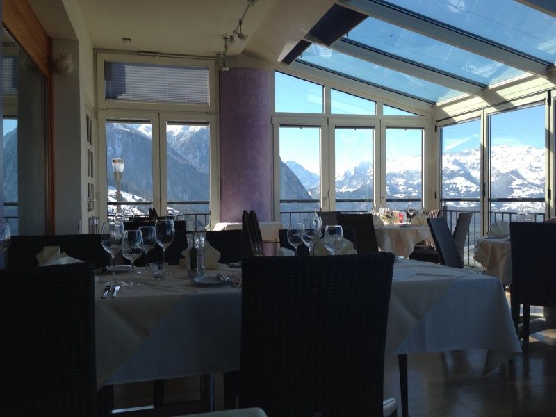 Restaurant with mountain view