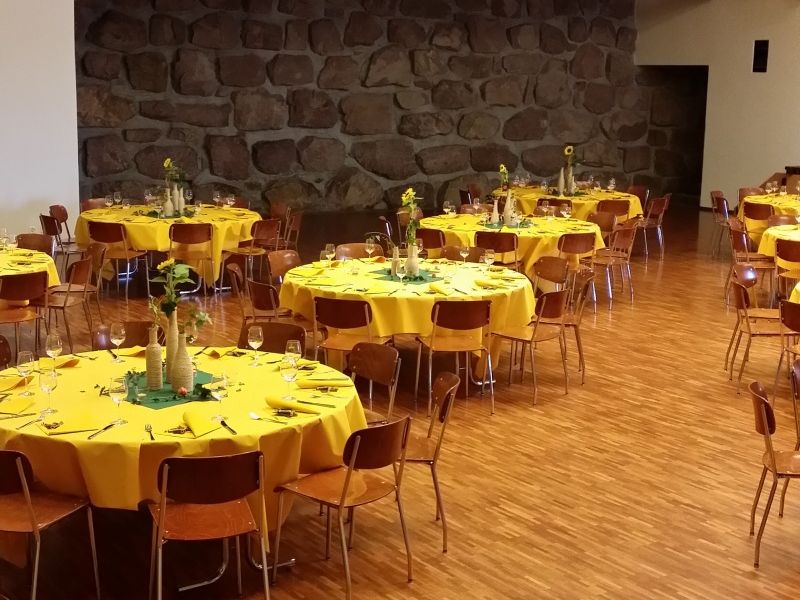 Decorated banquet hall