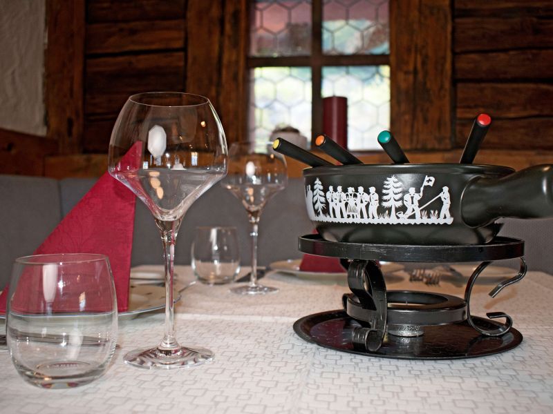 Fondue set on a table