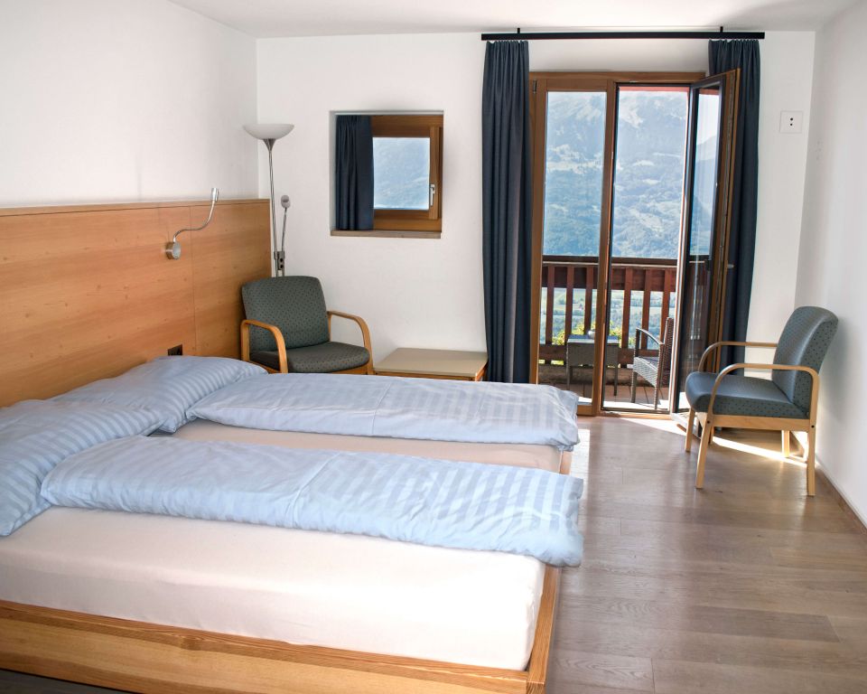 Hotel room with mountain view