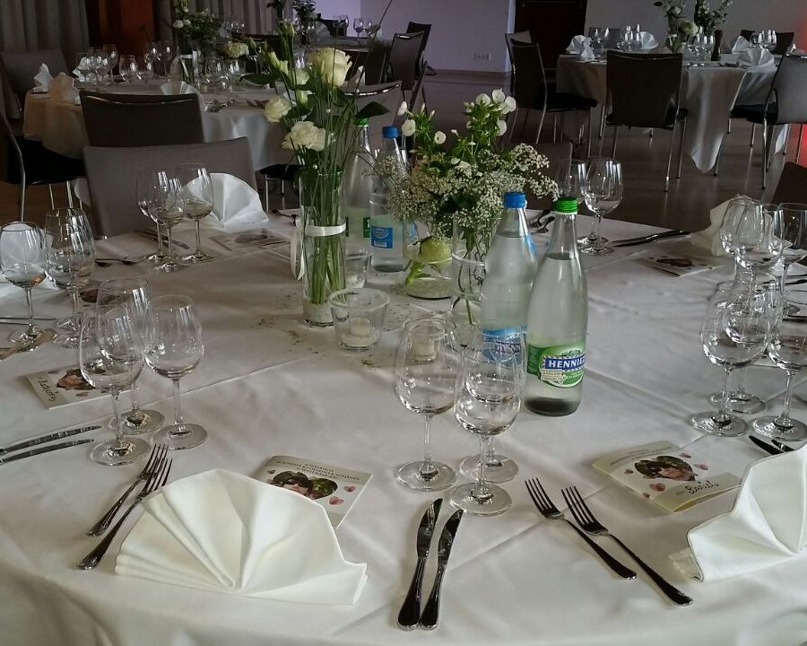 Festively set table