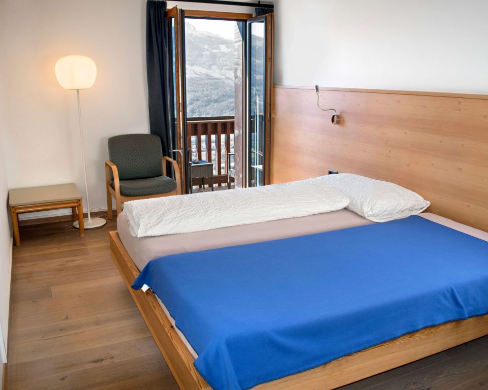 Hotel room with mountain view